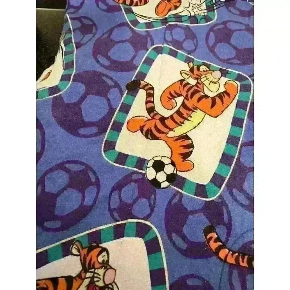 Vintage Disney Pooh Double Sided Twin Comforter Tigger with Soccer Ball 7' x 5'